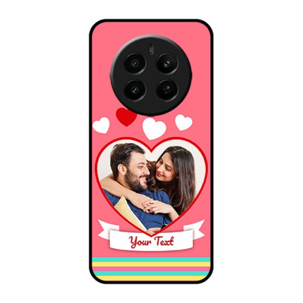 Realme P1 5G Custom Glass Phone Case - Love Shapes Doodle Design Realme P1 5G Custom Glass Phone Case - Love Shapes Doodle Design