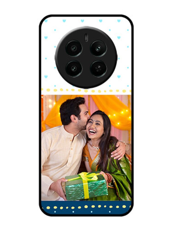 Custom Realme P1 5G Custom Glass Phone Case - White And Blue Abstract Design