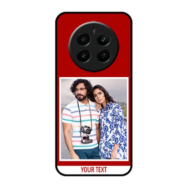 Realme P1 5G Custom Glass Phone Case - Red Color Design Realme P1 5G Custom Glass Phone Case - Red Color Design