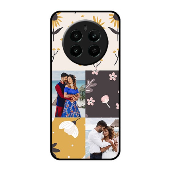 Realme P1 5G Custom Glass Phone Case - 3 Images With Floral Design Realme P1 5G Custom Glass Phone Case - 3 Images With Floral Design