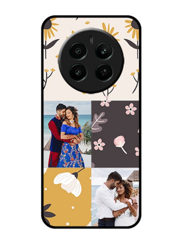Custom Realme P1 5G Custom Glass Phone Case - 3 Images With Floral Design