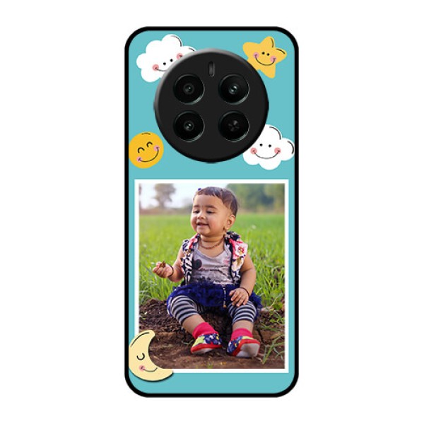 Realme P1 5G Custom Glass Phone Case - Smiley Kids Stars Design Realme P1 5G Custom Glass Phone Case - Smiley Kids Stars Design