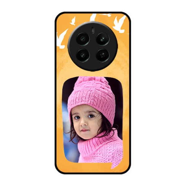 Realme P1 5G Custom Glass Phone Case - Water Color Design With Bird Icons Realme P1 5G Custom Glass Phone Case - Water Color Design With Bird Icons