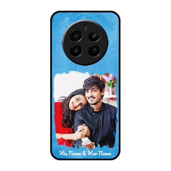 Realme P1 5G Custom Glass Phone Case - Blue Color Vintage Design Realme P1 5G Custom Glass Phone Case - Blue Color Vintage Design