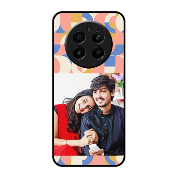 Realme P1 5G Custom Glass Phone Case - Semi - Circle Maze Pattern Design Realme P1 5G Custom Glass Phone Case - Semi - Circle Maze Pattern Design