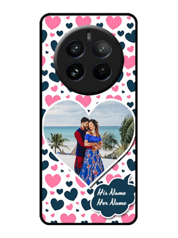 Custom Realme P1 Pro 5G Custom Glass Phone CasePink and Blue Heart Design