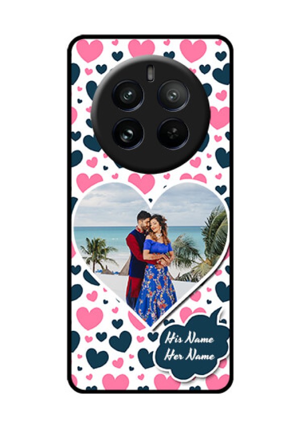 Realme P1 Pro 5G Custom Glass Phone CasePink and Blue Heart Design