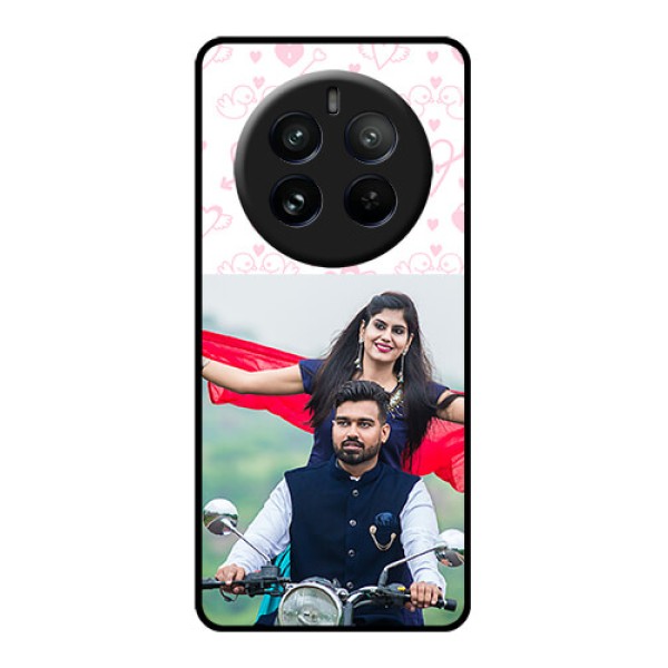 Realme P1 Pro 5G Custom Glass Phone CasePink Flying Heart Design Realme P1 Pro 5G Custom Glass Phone CasePink Flying Heart Design
