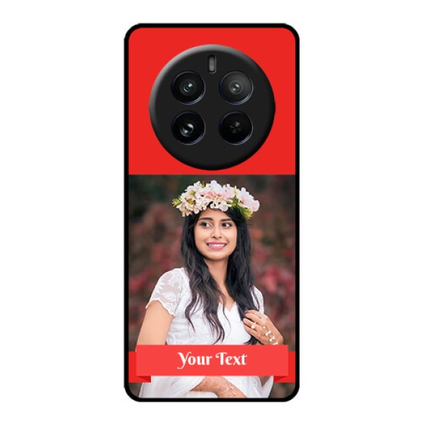 Realme P1 Pro 5G Custom Glass Phone CaseSimple Red Color Design