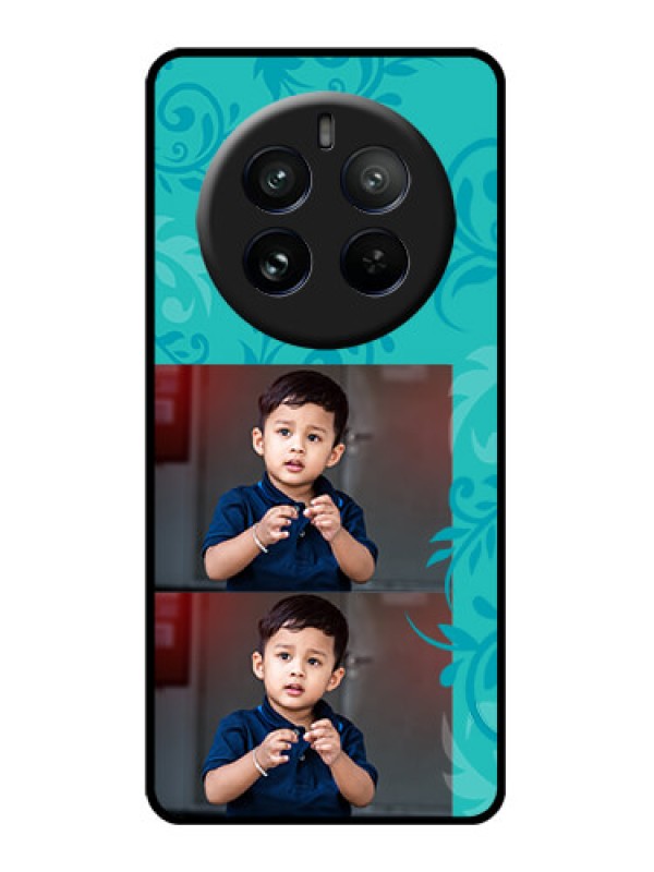 Custom Realme P1 Pro 5G Custom Glass Phone CaseWith Photo And Green Floral Design