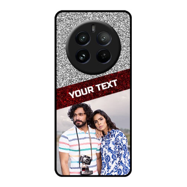 Realme P1 Pro 5G Custom Glass Phone CaseImage Holder With Glitter Strip Design Realme P1 Pro 5G Custom Glass Phone CaseImage Holder With Glitter Strip Design