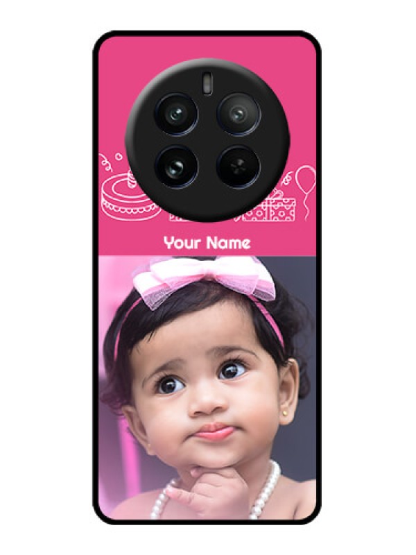 Custom Realme P1 Pro 5G Custom Glass Phone CaseWith Birthday Line Art Design