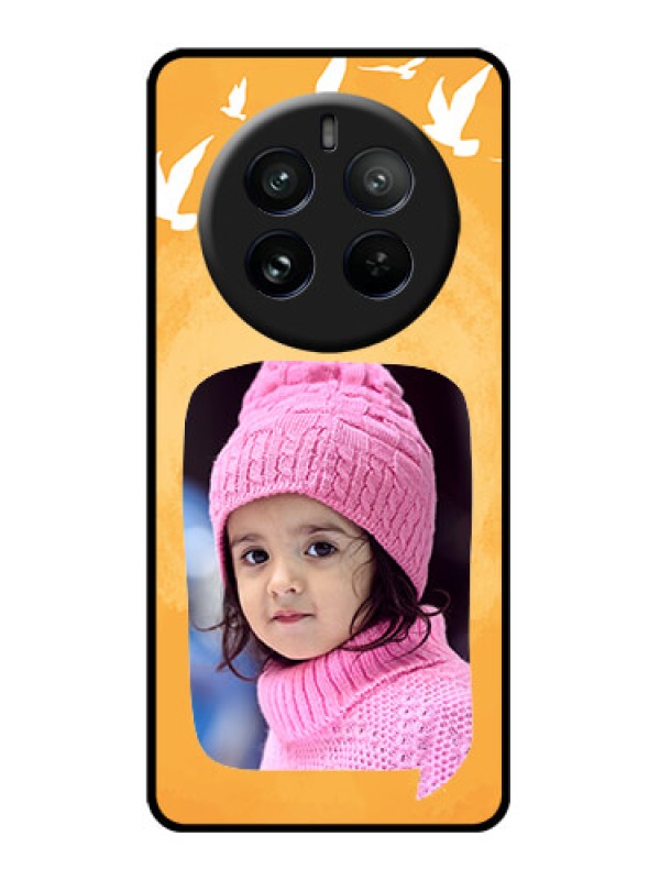 Custom Realme P1 Pro 5G Custom Glass Phone CaseWater Color Design With Bird Icons