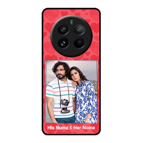 Realme P1 Pro 5G Custom Glass Phone CaseWith Red Heart Symbols Design Realme P1 Pro 5G Custom Glass Phone CaseWith Red Heart Symbols Design
