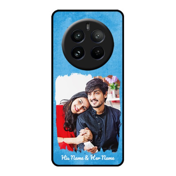 Realme P1 Pro 5G Custom Glass Phone Case - Blue Color Vintage Design Realme P1 Pro 5G Custom Glass Phone Case - Blue Color Vintage Design
