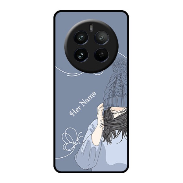 Realme P1 Pro 5G Custom Glass Phone CaseGirl In Winter Outfit Design