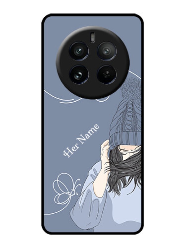 Custom Realme P1 Pro 5G Custom Glass Phone CaseGirl In Winter Outfit Design