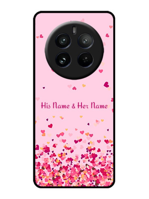 Custom Realme P1 Pro 5G Custom Glass Phone CaseFloating Hearts Design