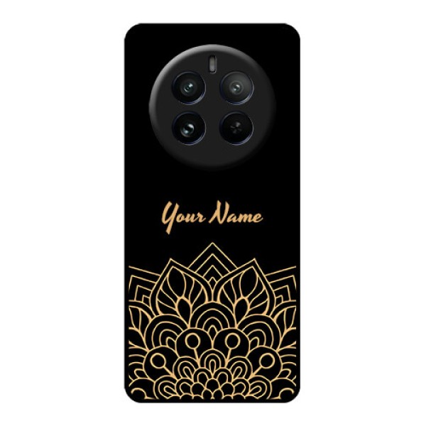 Realme P1 Pro 5G Custom Glass Phone CaseGolden Mandala Design