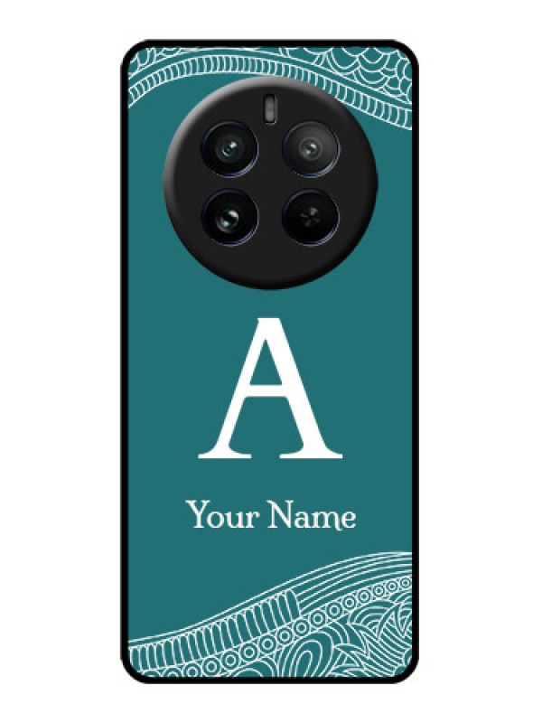 Custom Realme P1 Pro 5G Custom Glass Phone CaseLine Art Pattern With Custom Name Design