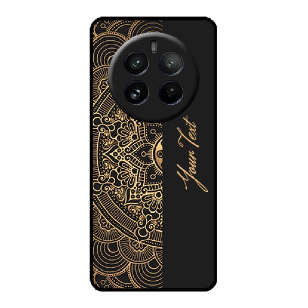 Realme P1 Pro 5G Custom Glass Phone CaseMandala Art With Custom Text Design Realme P1 Pro 5G Custom Glass Phone CaseMandala Art With Custom Text Design