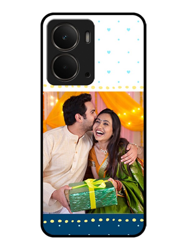 Custom Realme P3 5G Custom Glass Phone Case - White And Blue Abstract Design