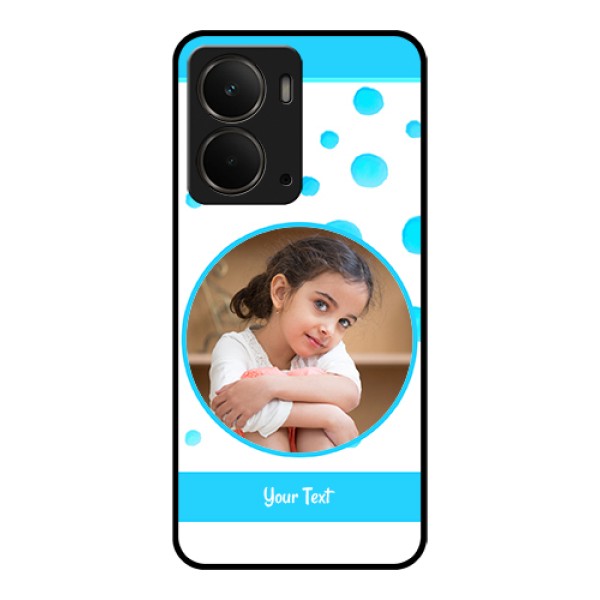 Realme P3 5G Custom Glass Phone Case - Blue Bubbles Pattern Design Realme P3 5G Custom Glass Phone Case - Blue Bubbles Pattern Design