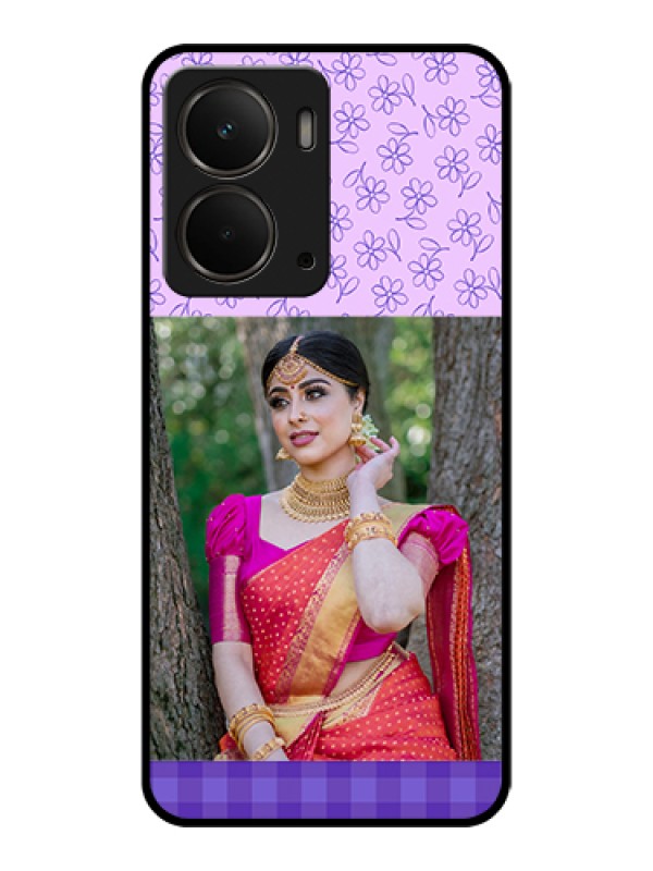 Custom Realme P3 5G Custom Glass Phone Case - Purple Floral Design