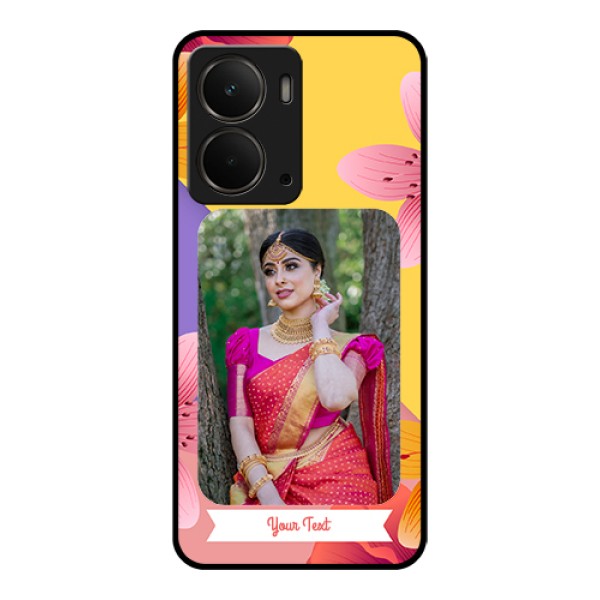 Realme P3 5G Custom Glass Phone Case - 3 Image With Vintage Floral Design Realme P3 5G Custom Glass Phone Case - 3 Image With Vintage Floral Design