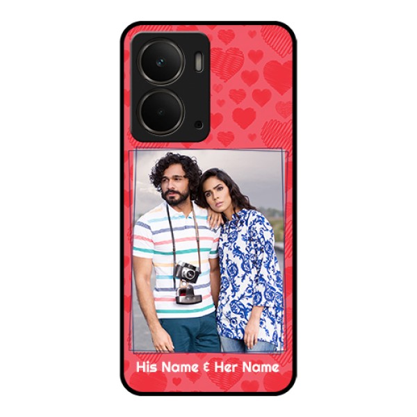 Realme P3 5G Custom Glass Phone Case - With Red Heart Symbols Design Realme P3 5G Custom Glass Phone Case - With Red Heart Symbols Design
