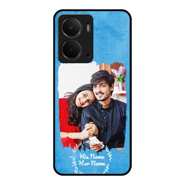 Realme P3 5G Custom Glass Phone Case - Blue Color Vintage Design Realme P3 5G Custom Glass Phone Case - Blue Color Vintage Design