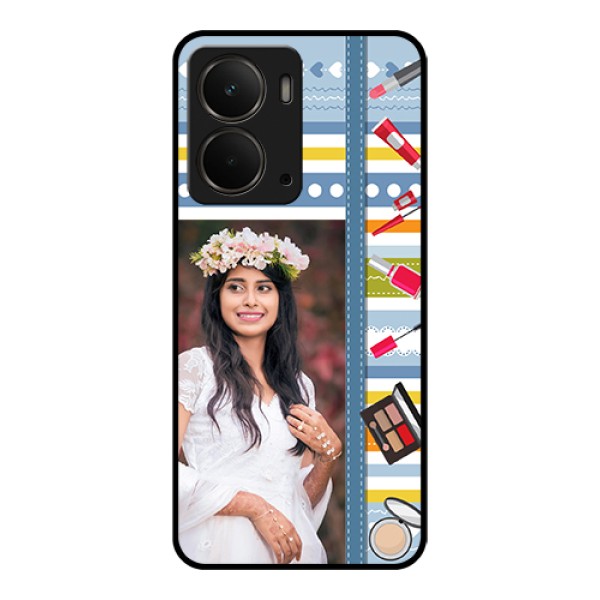 Realme P3 5G Custom Glass Phone Case - Makeup Icons Design