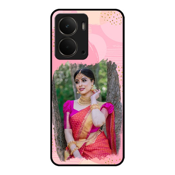 Realme P3 5G Custom Glass Phone Case - Gold Glitter Splash Design Realme P3 5G Custom Glass Phone Case - Gold Glitter Splash Design