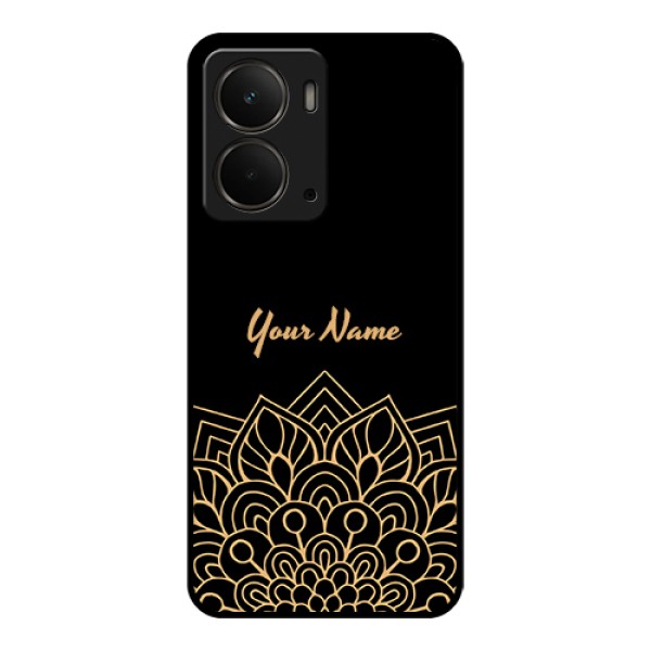 Realme P3 5G Custom Glass Phone Case - Golden Mandala Design