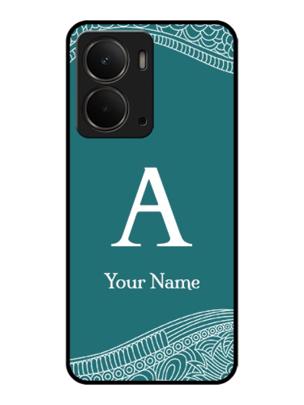 Custom Realme P3 5G Custom Glass Phone Case - Line Art Pattern With Custom Name Design