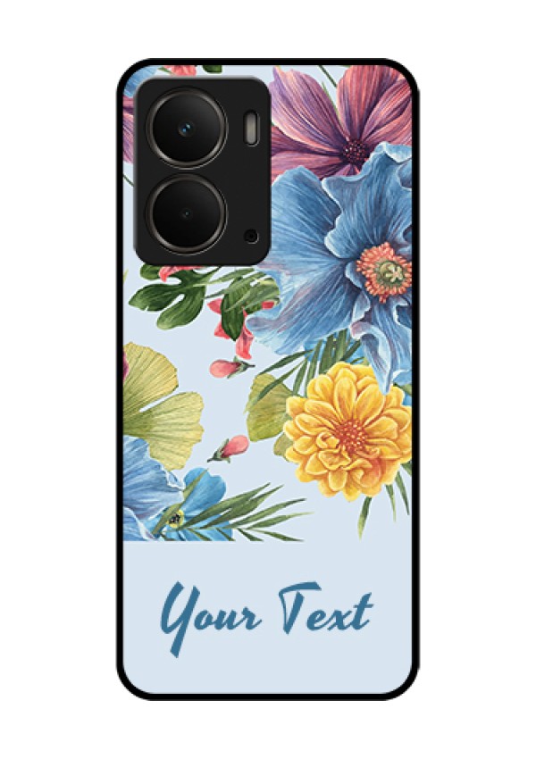 Realme P3 5G Custom Glass Phone Case - Stunning Watercolored Flowers Painting Design