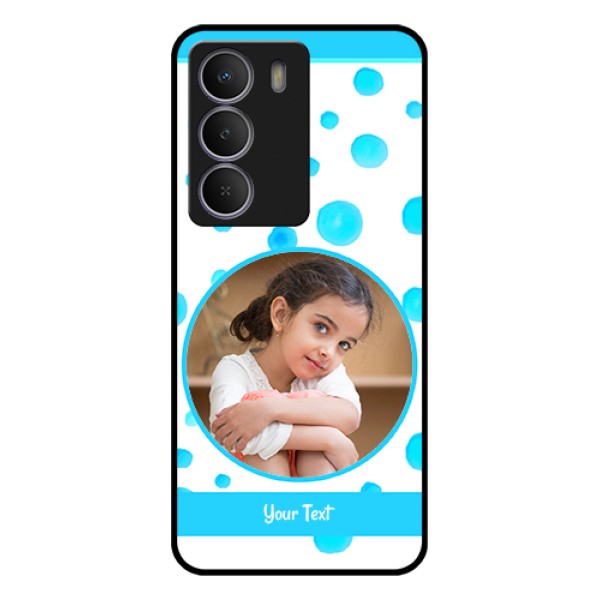 Realme P3 Lite 5G Custom Glass Phone Case - Blue Bubbles Pattern Design Realme P3 Lite 5G Custom Glass Phone Case - Blue Bubbles Pattern Design