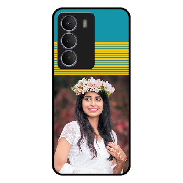 Realme P3 Lite 5G Custom Glass Phone Case - Yellow & Blue Design