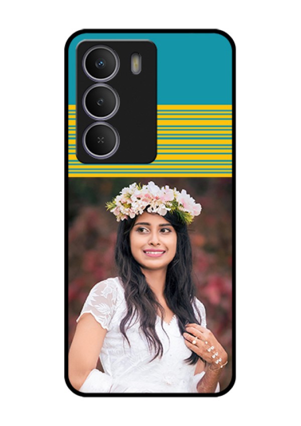 Realme P3 Lite 5G Custom Glass Phone Case - Yellow & Blue Design