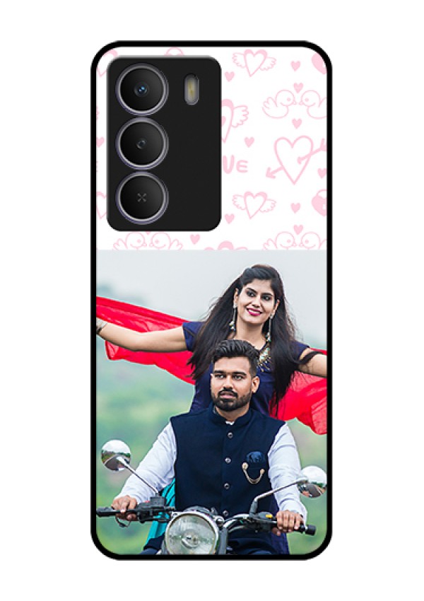 Realme P3 Lite 5G Custom Glass Phone Case - Pink Flying Heart Design