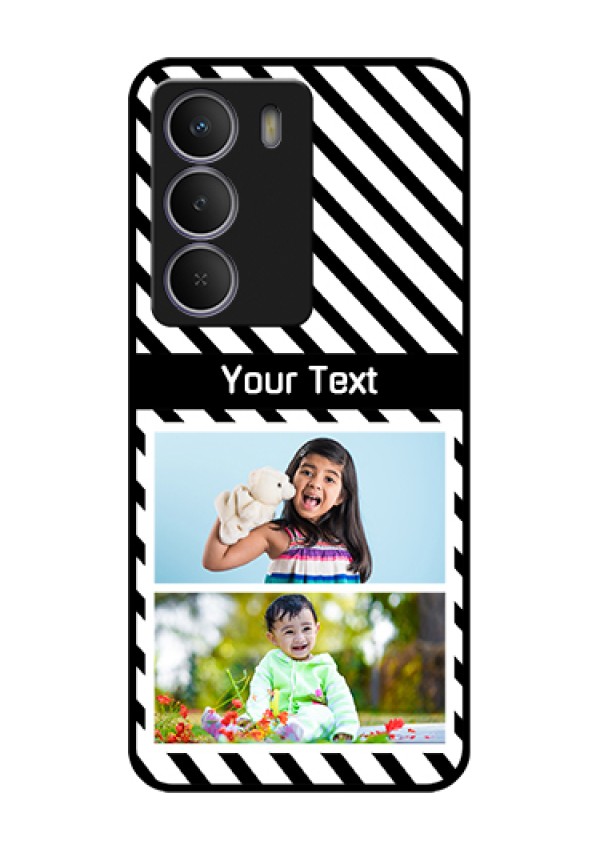 Realme P3 Lite 5G Custom Glass Phone Case - Black And White Stripes Design