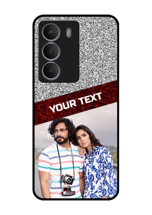 Realme P3 Lite 5G Custom Glass Phone Case - Image Holder With Glitter Strip Design