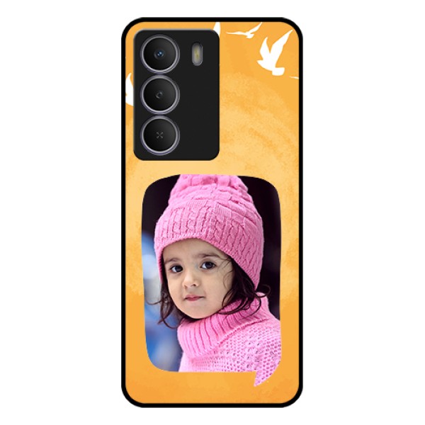 Realme P3 Lite 5G Custom Glass Phone Case - Water Color Design With Bird Icons Realme P3 Lite 5G Custom Glass Phone Case - Water Color Design With Bird Icons