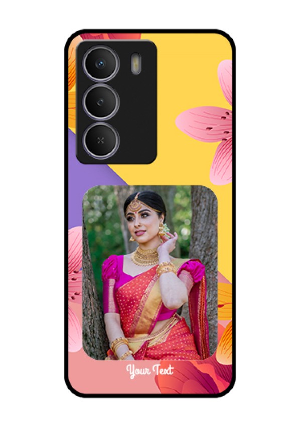 Realme P3 Lite 5G Custom Glass Phone Case - 3 Image With Vintage Floral Design