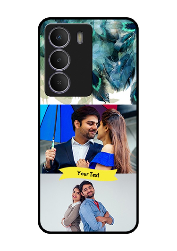 Realme P3 Lite 5G Custom Glass Phone Case - Image With Boho Peacock Feather Design