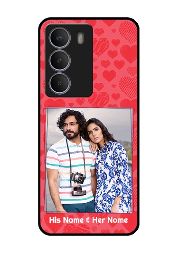 Realme P3 Lite 5G Custom Glass Phone Case - With Red Heart Symbols Design