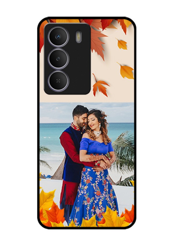 Realme P3 Lite 5G Custom Glass Phone Case - Autumn Maple Leaves Design