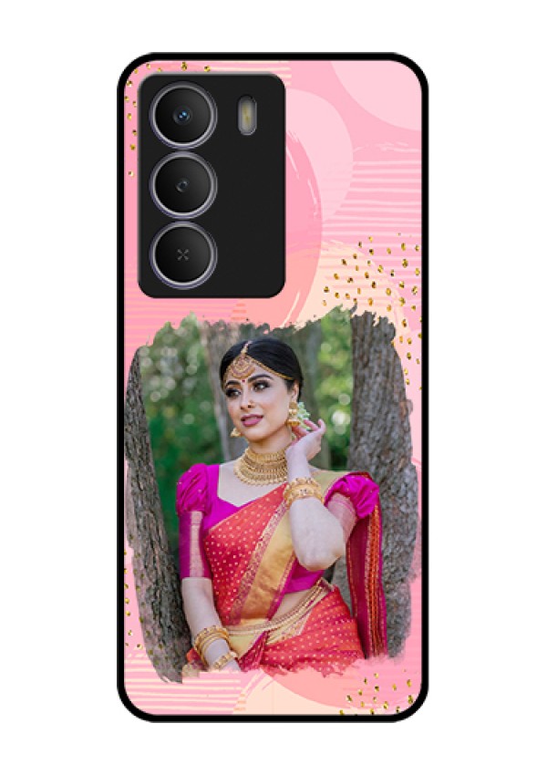 Realme P3 Lite 5G Custom Glass Phone Case - Gold Glitter Splash Design