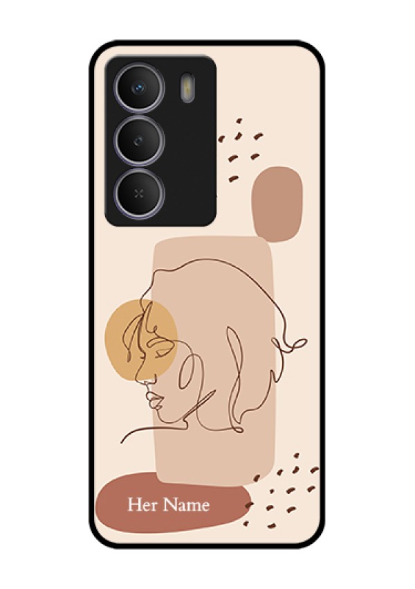 Realme P3 Lite 5G Custom Glass Phone Case - Calm Woman Line Art Design