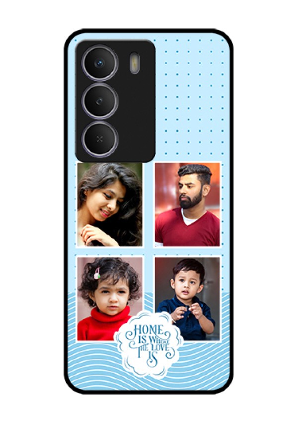 Realme P3 Lite 5G Custom Glass Phone Case - Cute Love Quote With 4 Pic Upload Design